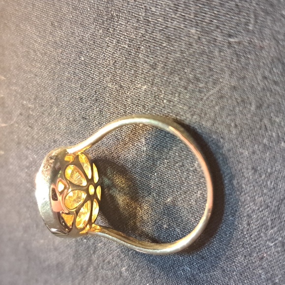 An Elegant LehrerTorusRing Citrine & Diamond 10k Gold - Picture 2 of 4